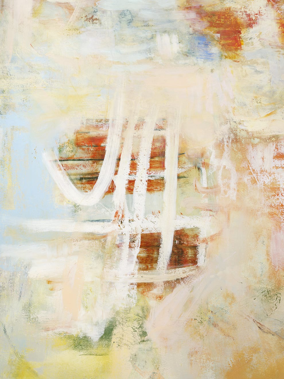 Detail of Hot with shade, 2021 Acrylic, oil and oil stick on canvas 199.6 x 152.3 x 3.5 cm (76.59...