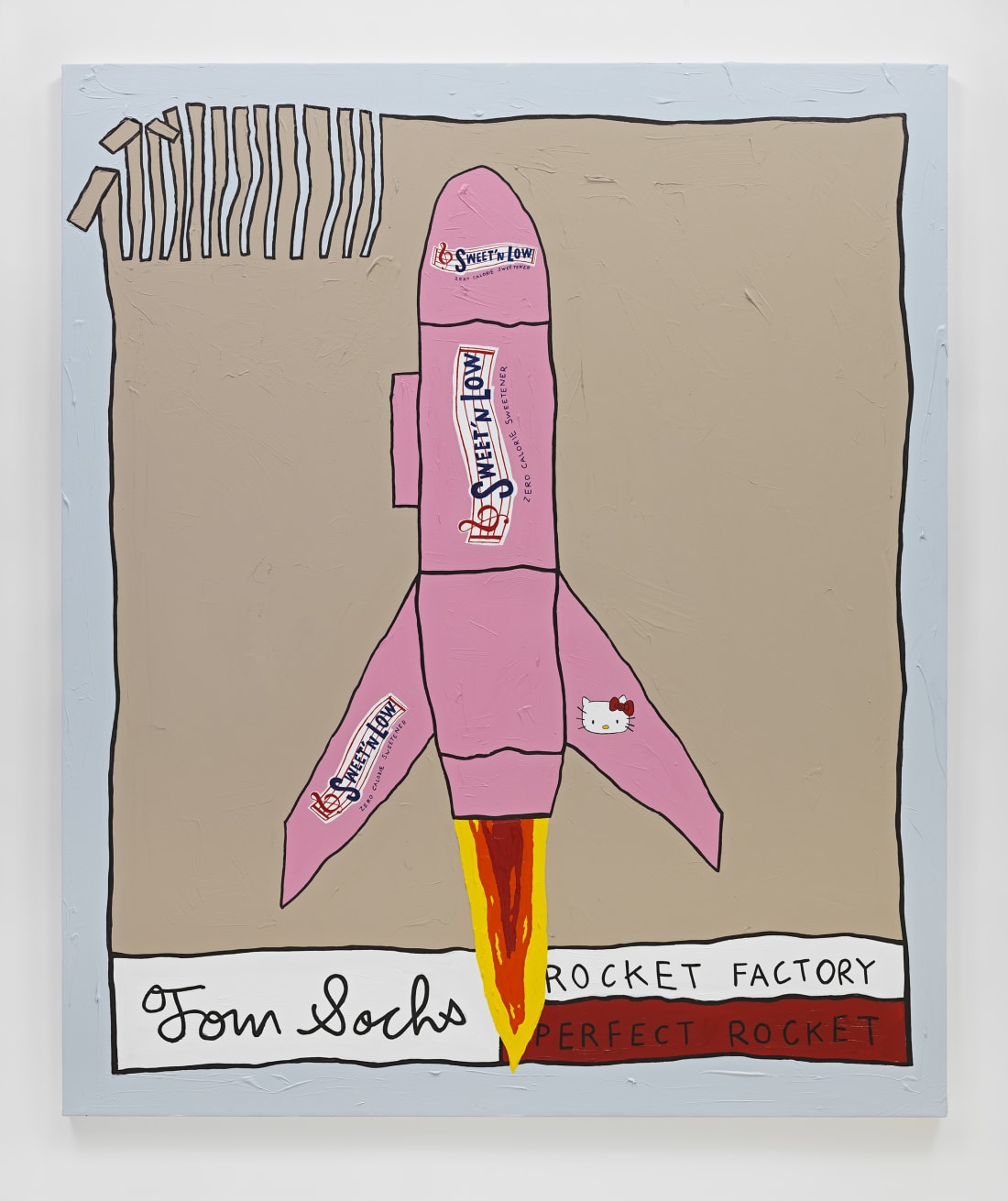 Tom Sachs Midnight Is Morning, 2022 Synthetic polymer and Krink on canvas 182,9 x 152,4 x 3,8 cm (72 x...