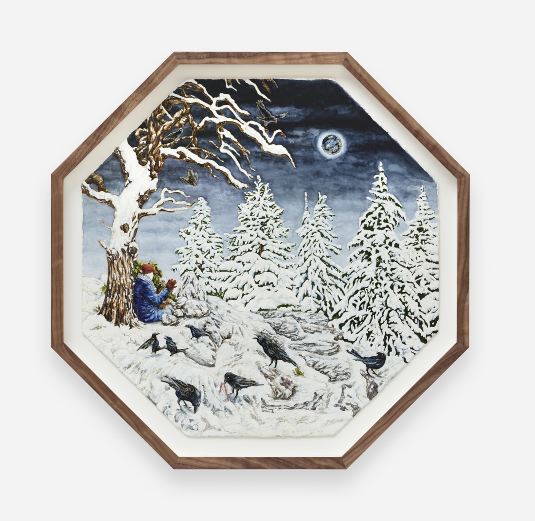 Raqib Shaw, Winter Landscape in the Studio (after C D Friedrich), 2021