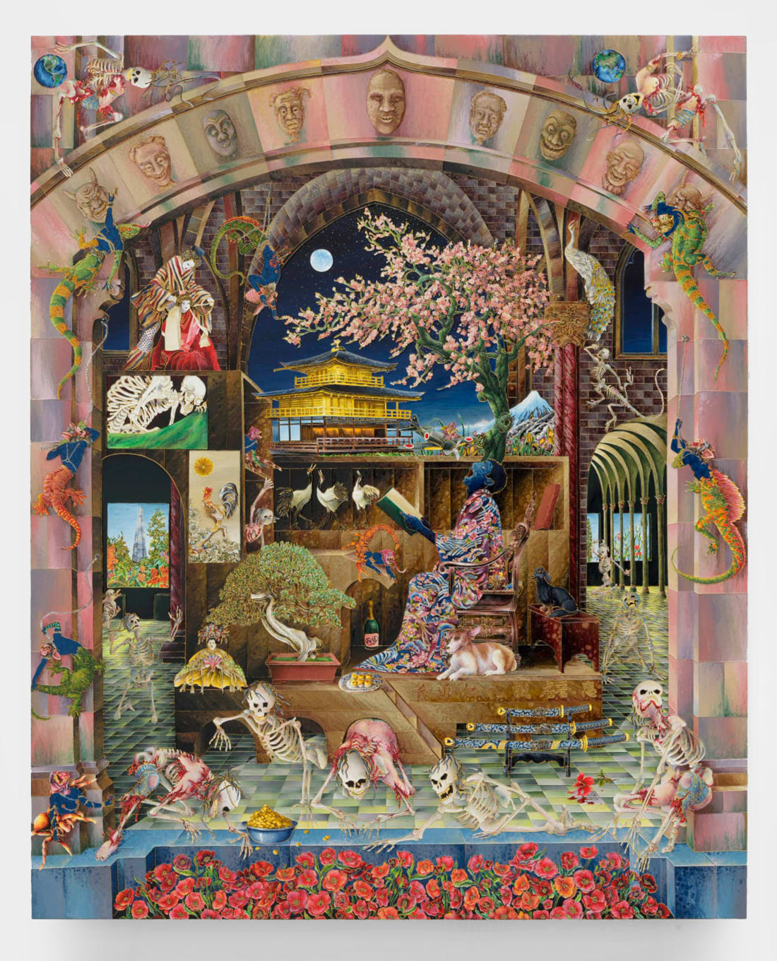 Raqib Shaw, Self portrait in the study at Peckham (A reverie after Antonello da Messina’s Saint Jerome) I, 2014