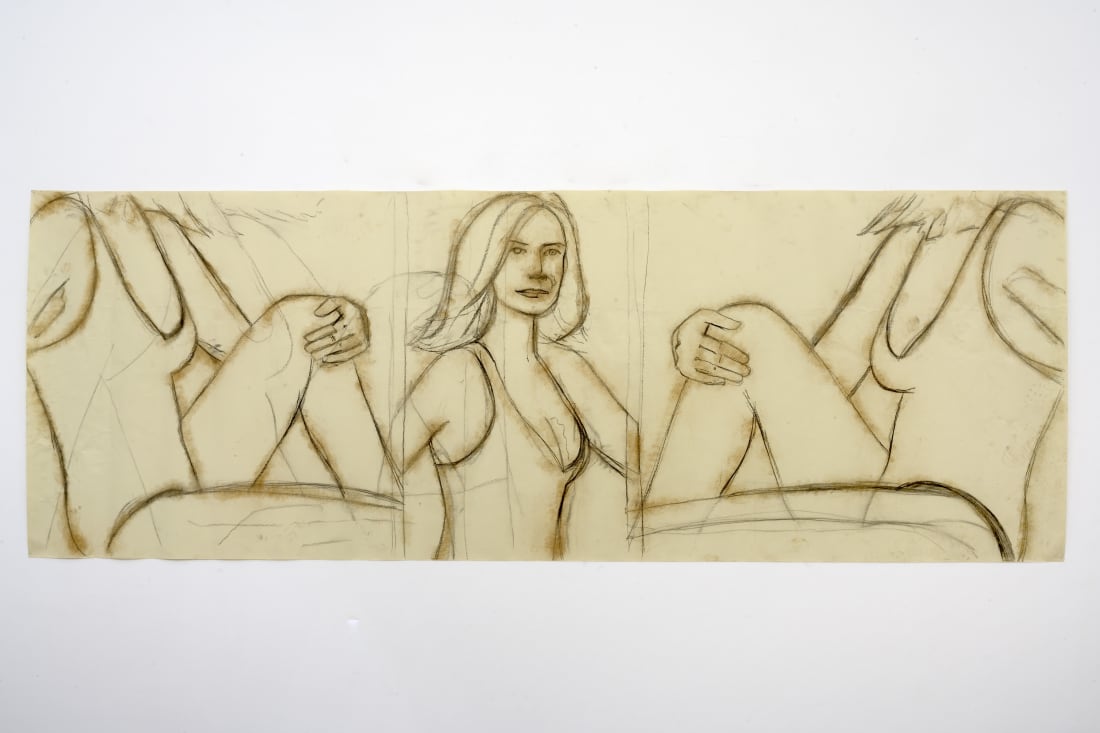 Alex Katz, Coca Cola Girl 2 (2017); at Thaddaeus Ropac Paris Marais 2019