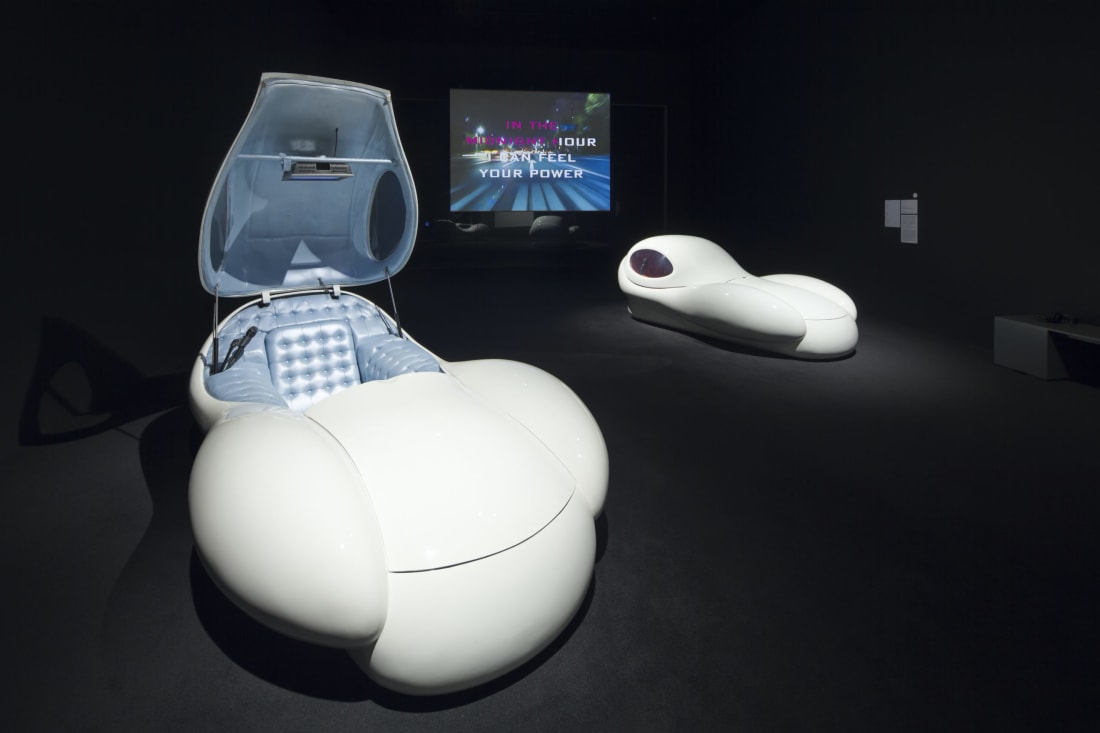 Lee Bul, Live Forever III with Live Forever II (2001) in the background. View of Lee Bul: From Me, Belongs...