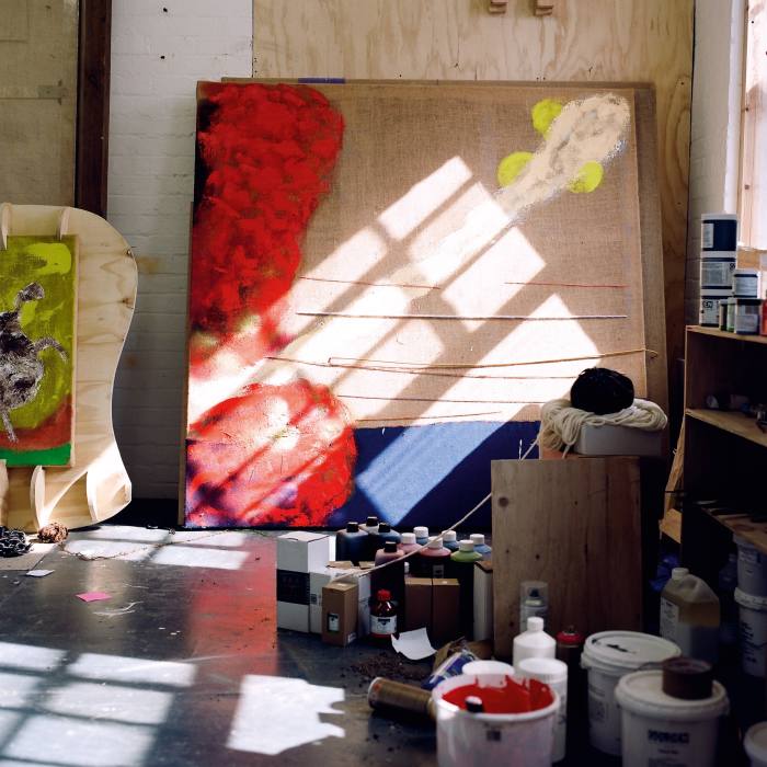 Barrington’s “Untitled Red Hibiscus Carib Sea” (unfinished 2021) © Adama Jalloh