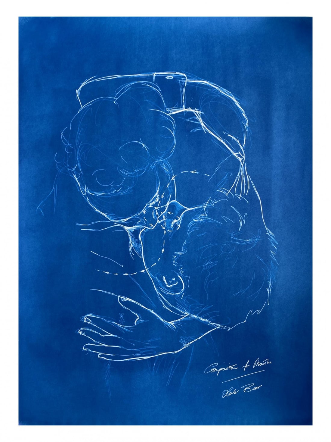 Blueprint for Composition for Mouths (Songs My Mother Taught Me), 2021. Cyanotype. Image © The Artist. Image courtesy the artist;...