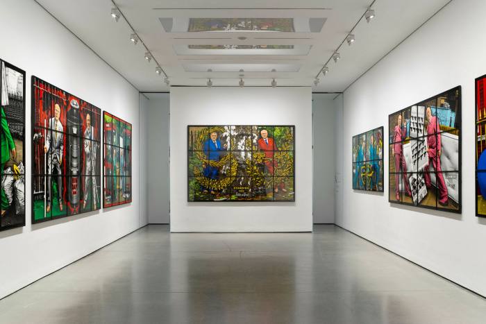 An installation view of Gilbert & George’s show ‘New Normal Pictures’ at White Cube gallery, May 2021 © Gilbert &...