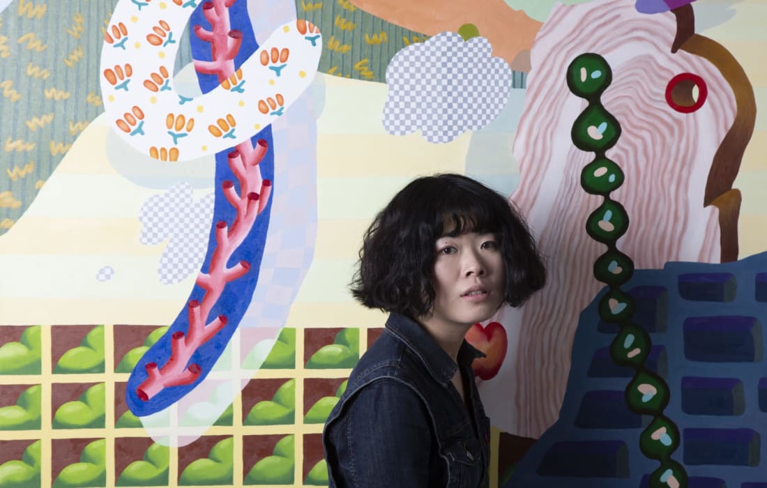 Ziping Wang in her studio, 2020