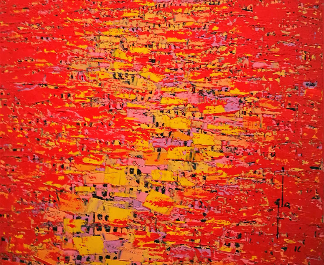 Ablade Glover, Red Cityscape, 2016
