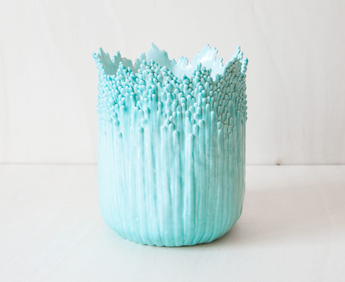 Cécile Bichon, Cache-pot ascensionnel floral celadon