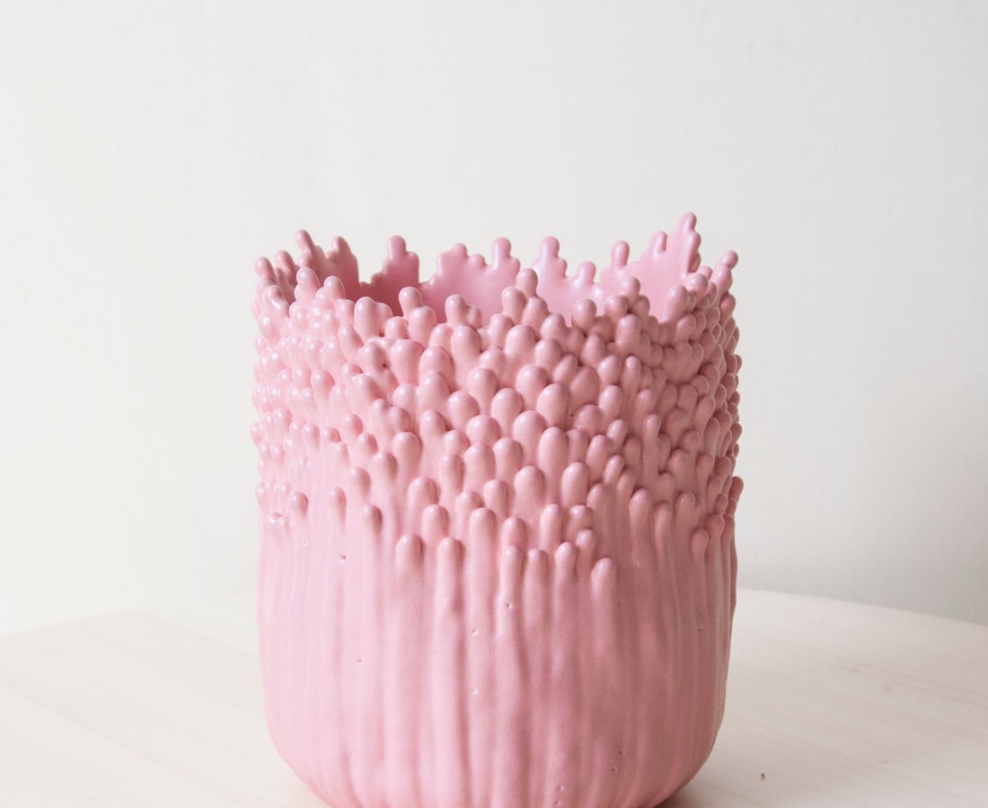 Cécile Bichon, Cache-pot ascensionnel floral M rose