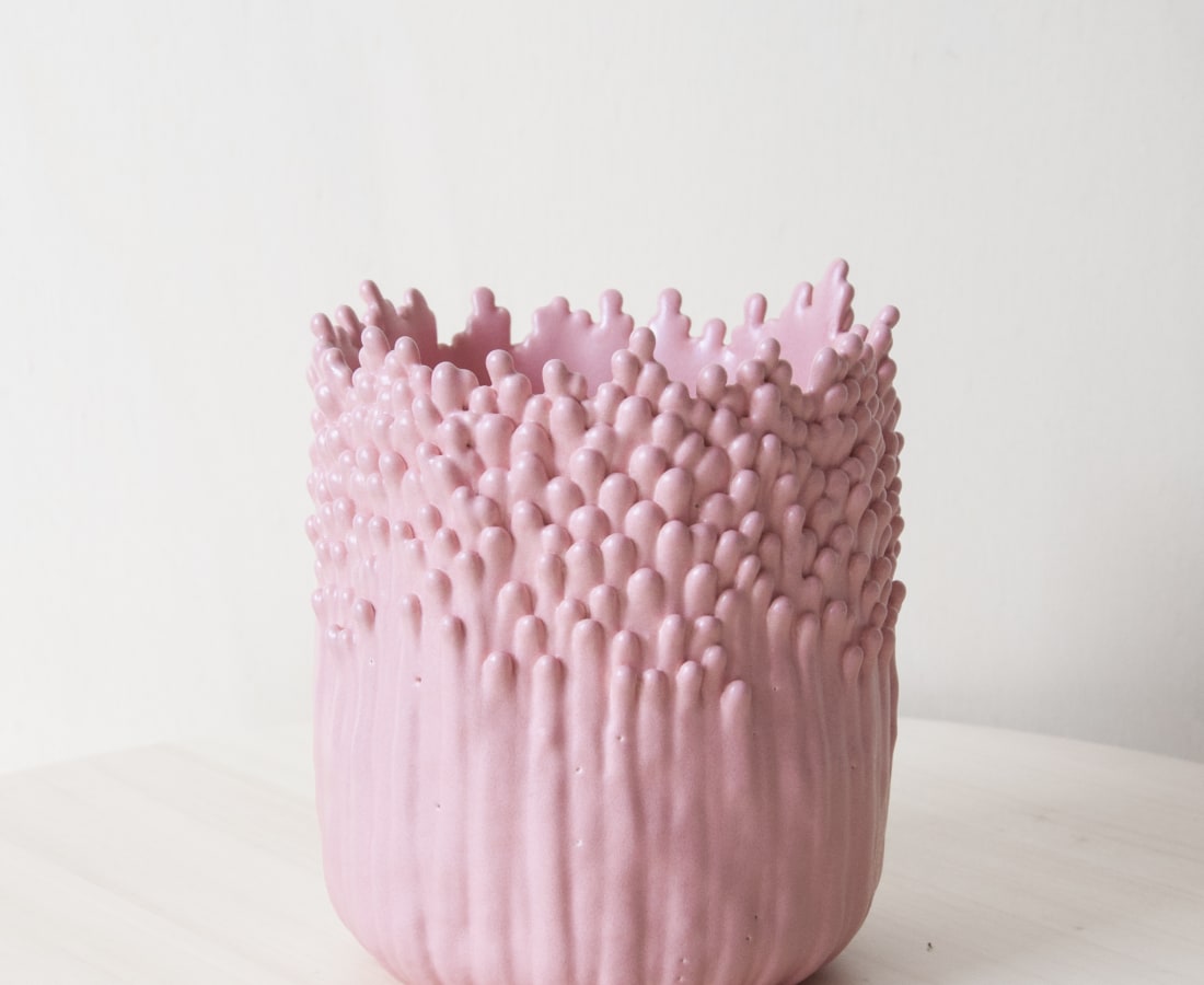 Cécile Bichon, Cache-pot ascensionnel floral rose