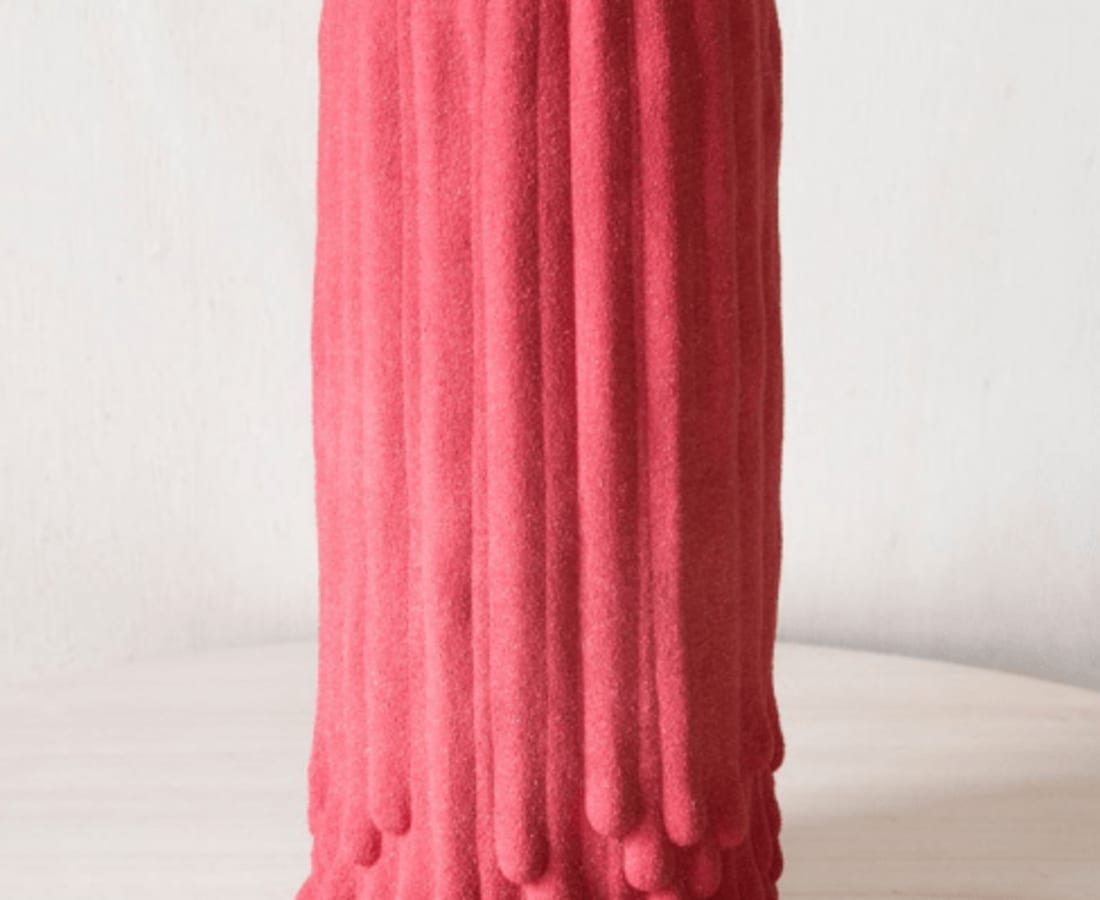 Cécile Bichon, Vases souche basaltique rose sablé au coeur noir brillant