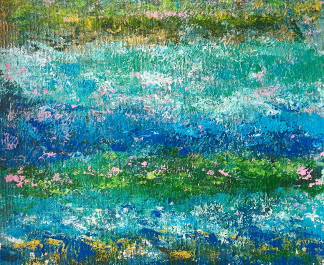 Victoria Borisova, Blue-Green obsession II (Framed 11x14), 2017