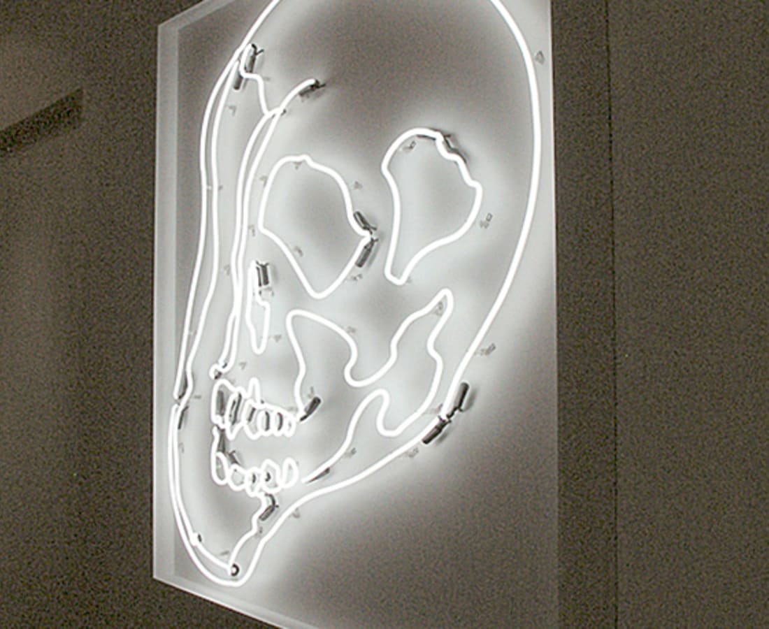 Anne Katrine Senstad, White Warhol Neon Skull LG, 2009