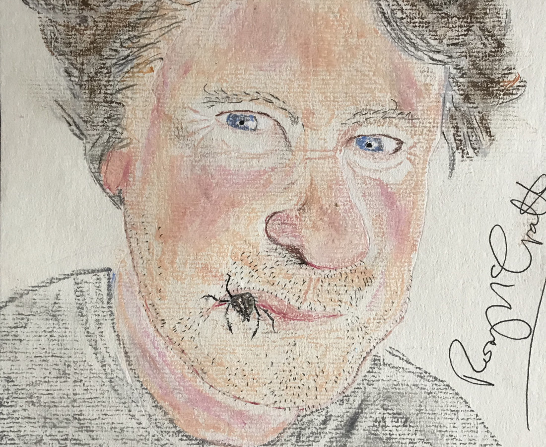 Rory McGrath House spider- tegenaria domestica- attempts to penetrate my mouthparts, 2019 Pastel and pastel crayon on paper 30 x 21 cm 11 3/4 x 8 1/4 in