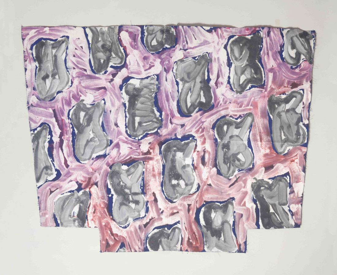 Erbern - Pinelli - Viallat: Claude Viallat, Untiled 019, 1983, 174 x 138 - 68 1/2 x 54 3/8 in, acrilico su tessuto
