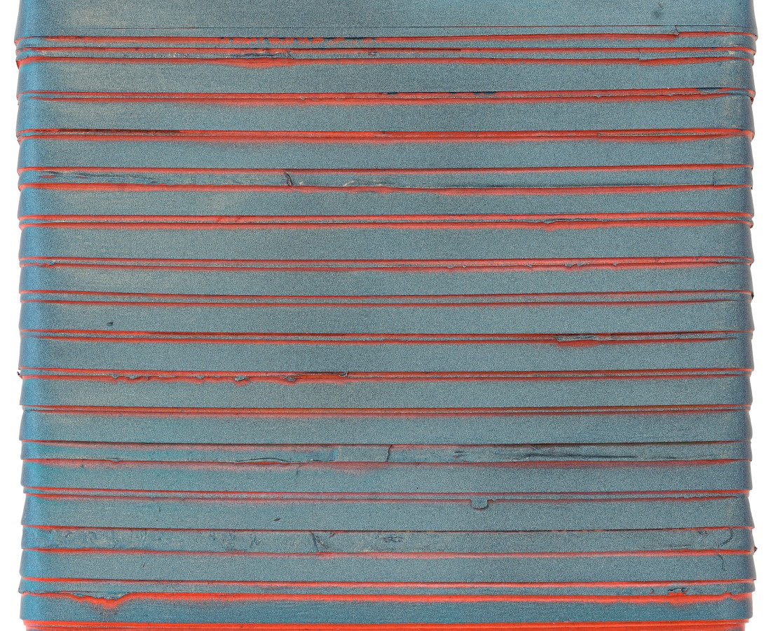 Paolo Bini: Metal, 2015, 24 x 24 cm , acrilico su nastro carta su tela,