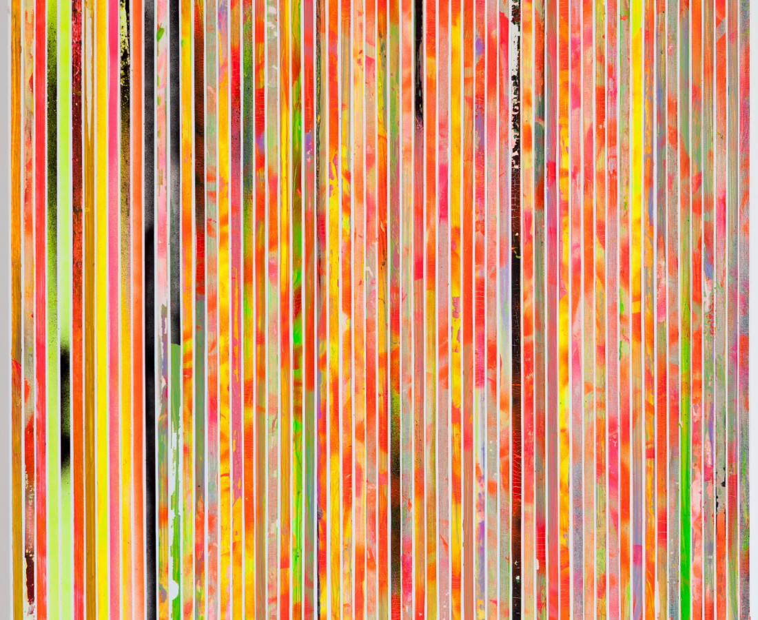 Paolo Bini: Untiled, 2015, 70 x 70 cm, acrilico su nastro carta su tela