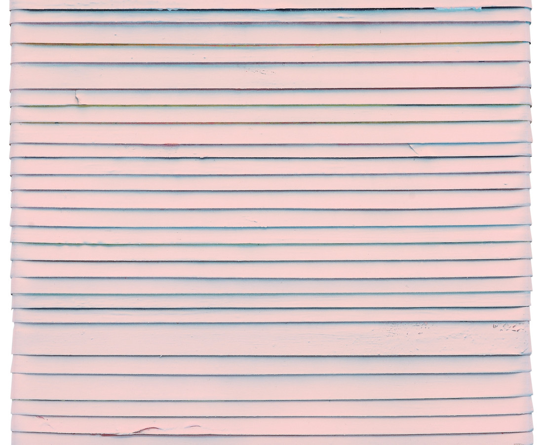Paolo Bini: Pink, 2015, 30 x 30 cm , acrilico su nastro carta su tela