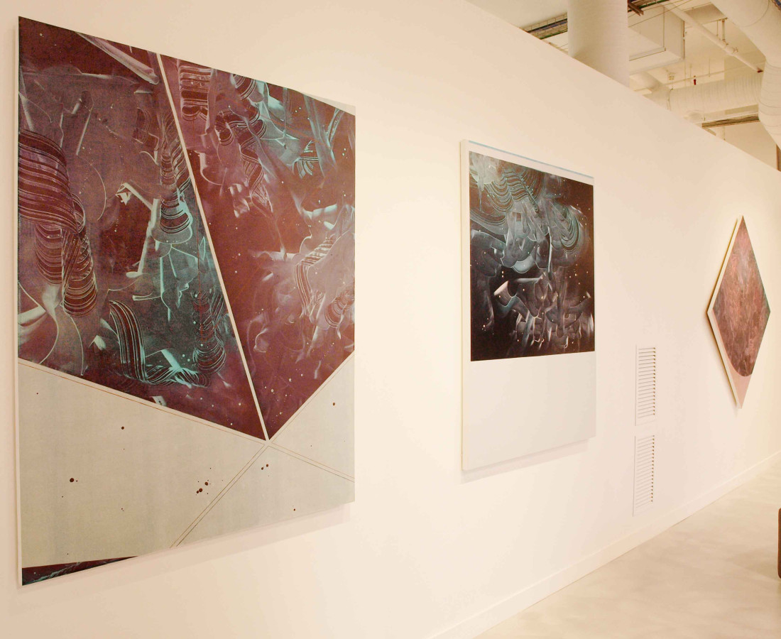 Patrick Tabarelli: Ubiquity – ABC-ARTE Contemporary art Gallery – 2015 Schlafli Attribute, 2012, 150 x 120 cm - 59 1/8 x 47 1/4 in, olio e alchidico su tela Torque Torquoise, 2012, 150 x 120 cm - 59 1/8 x 47 1/4 in, oilo, alchidico, gel acrilico su tela Dream Toolkit, 2012, 120 x 120 cm - 47 1/4 x 47 1/4 in, olio e alchidicho su tela