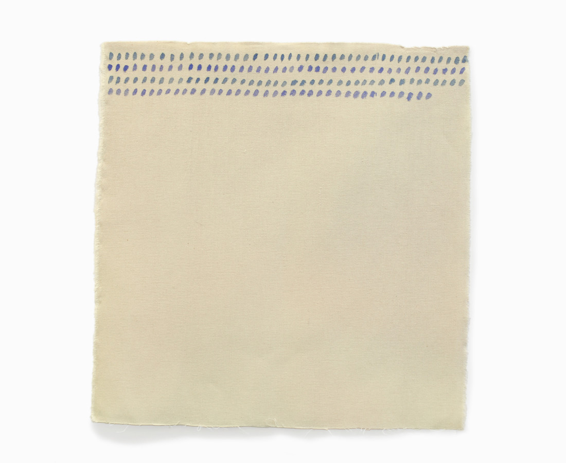 Giorgio Griffa: Orizzontale, 1975, 50x50 cm, 19 3_4 x 19 3_4 in, acrilico su juta