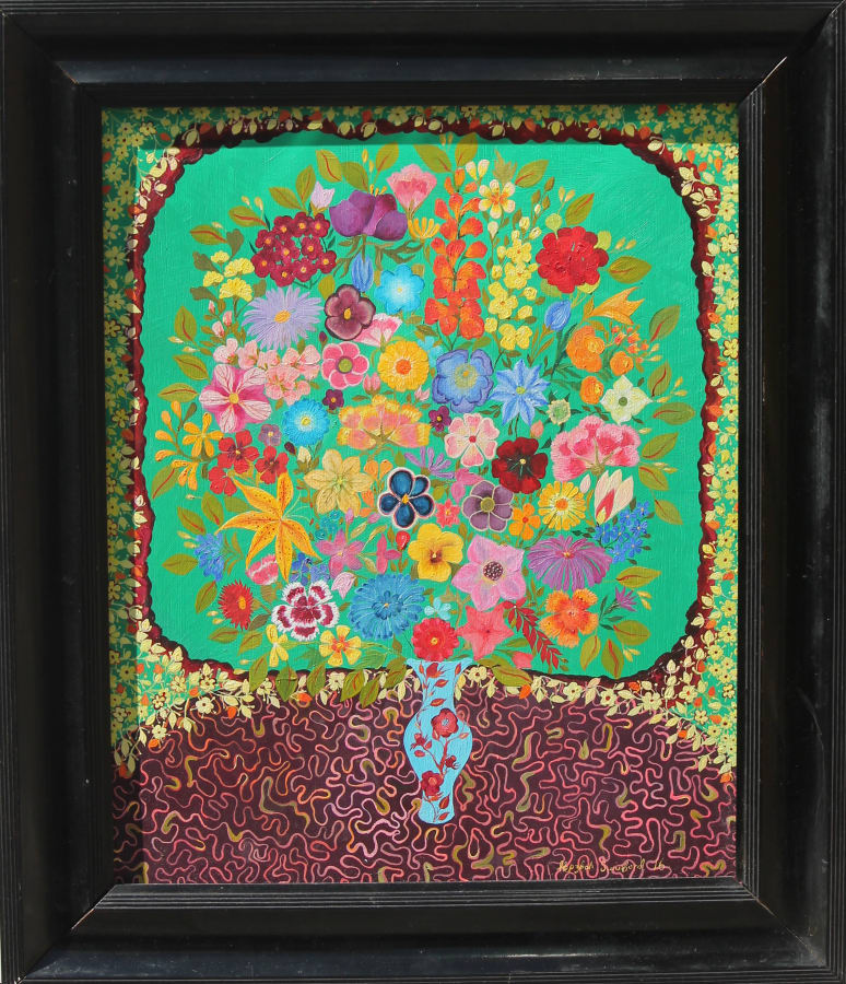 Hepzibah Swinford, Flowers on Green, 2016
