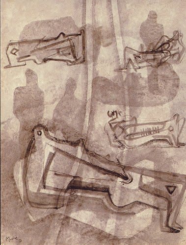 Henry Moore, Reclining figures, 1931