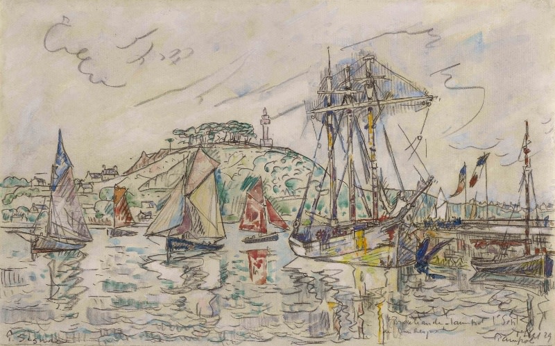 Paul Signac, Le Brocéliande dans le Port de Paimpol, 1st September 1929
