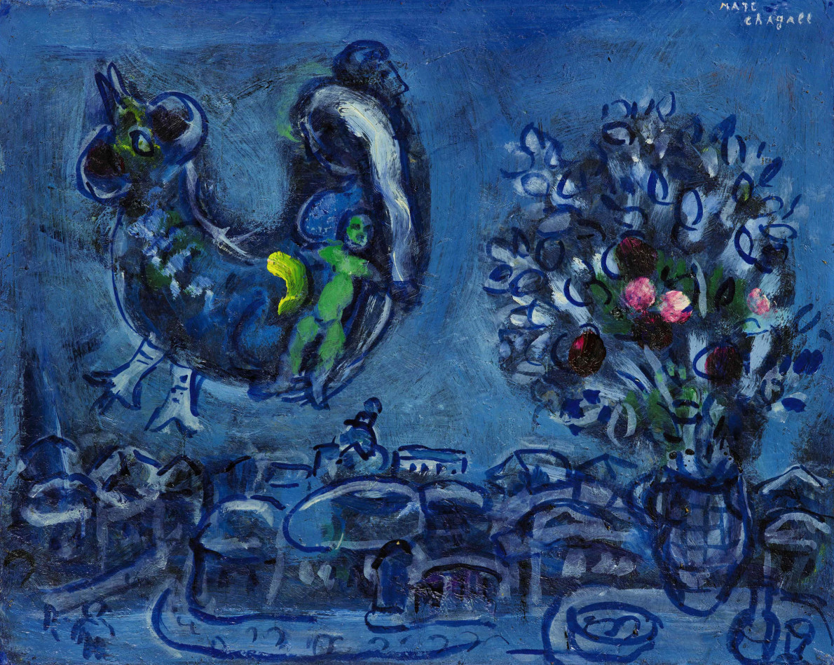 Marc Chagall, Evocation du village natal ou Etude pour la femme-oiseau, 1962