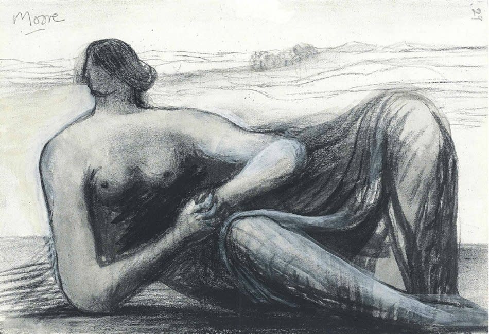 Henry Moore, Draped Reclining Figure in a Landscape, c. 1973/77