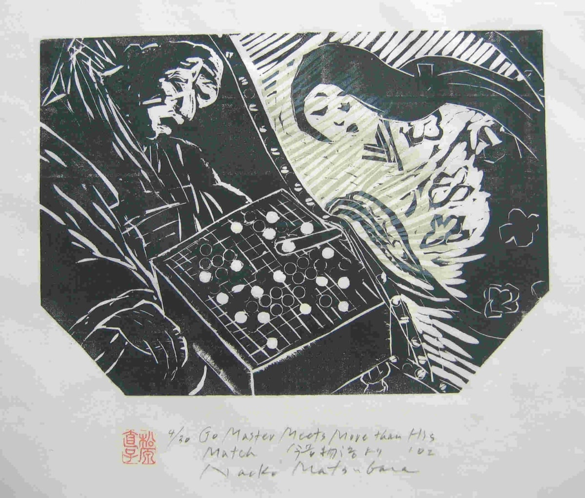 柱がけ、手描き、木製、仏画、中国　　　恵遠　淵明　子静 File:布袋図拄杖擊破三千界。彌勒撫掌笑呵呵，明月清風無