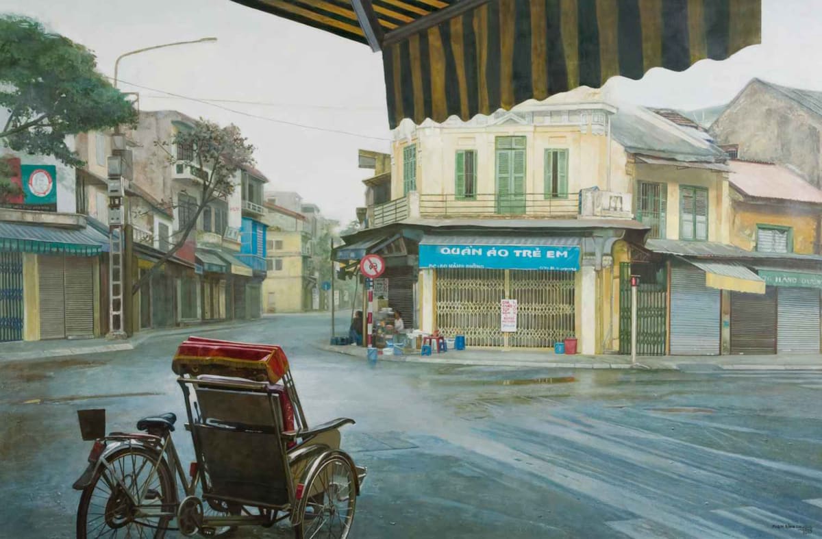 Phạm Bình Chương - một tay nghệ sĩ tài ba với những bức tranh chuyên về vẽ phong cảnh quê hương.