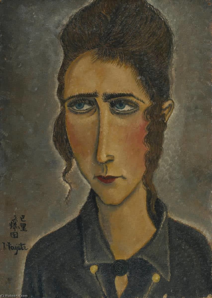 藤田嗣治、【Femme tressant ses cheveux】 藤田嗣治、【Femme tressant ses cheveux】 藤田嗣治、【Femme