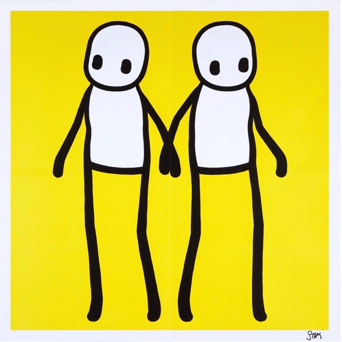 Stik, Holding Hands, Signed. Yellow, 2020