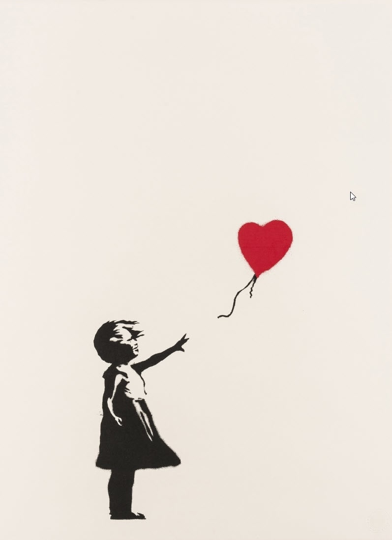 バンクシー(Banksy)「Girl with Balloon(GOLD)／WCP