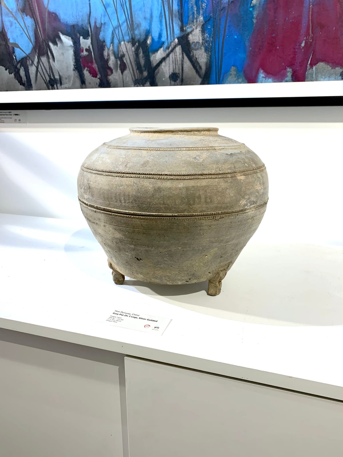 Chinese Antiques 中国古董, Grey Silvery Pot on 3 Legs 中国汉代银灰 