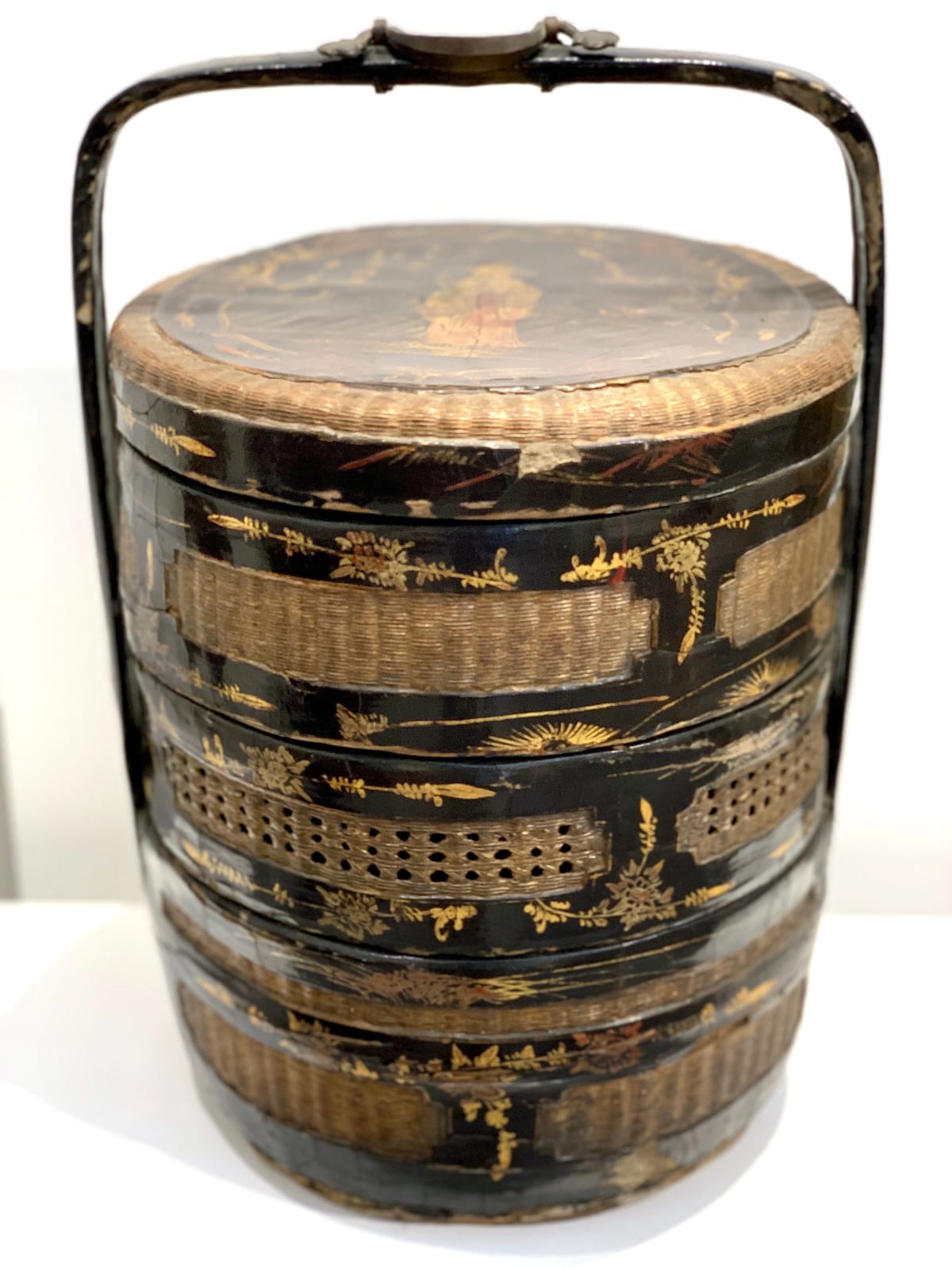 ♥中国　壁画　人物　額　①　ケース付き　骨董　古玩 Lot0134 清道光五彩人物棒槌瓶- - 雅昌拍卖图录APP