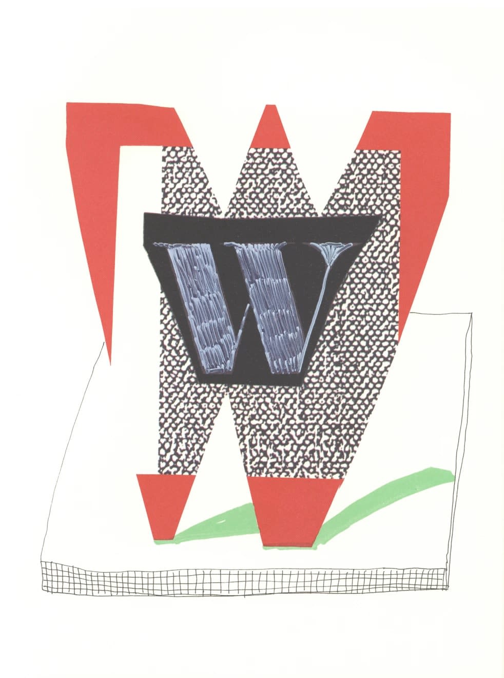 'W' from 'Hockney's Alphabet, 1991