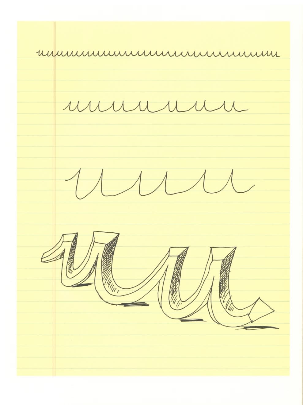'U' from 'Hockney's Alphabet', 1991