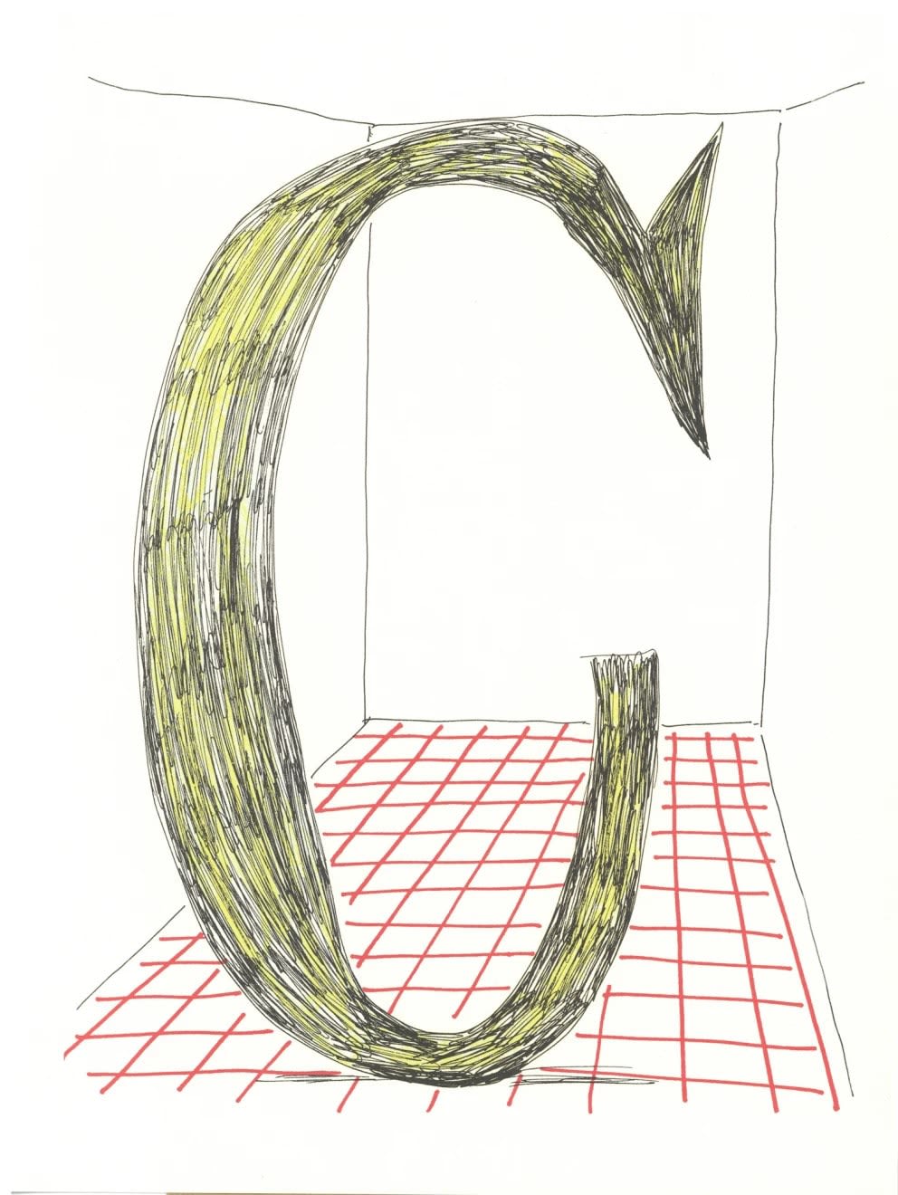 'C' from 'Hockney's Alphabet', 1991