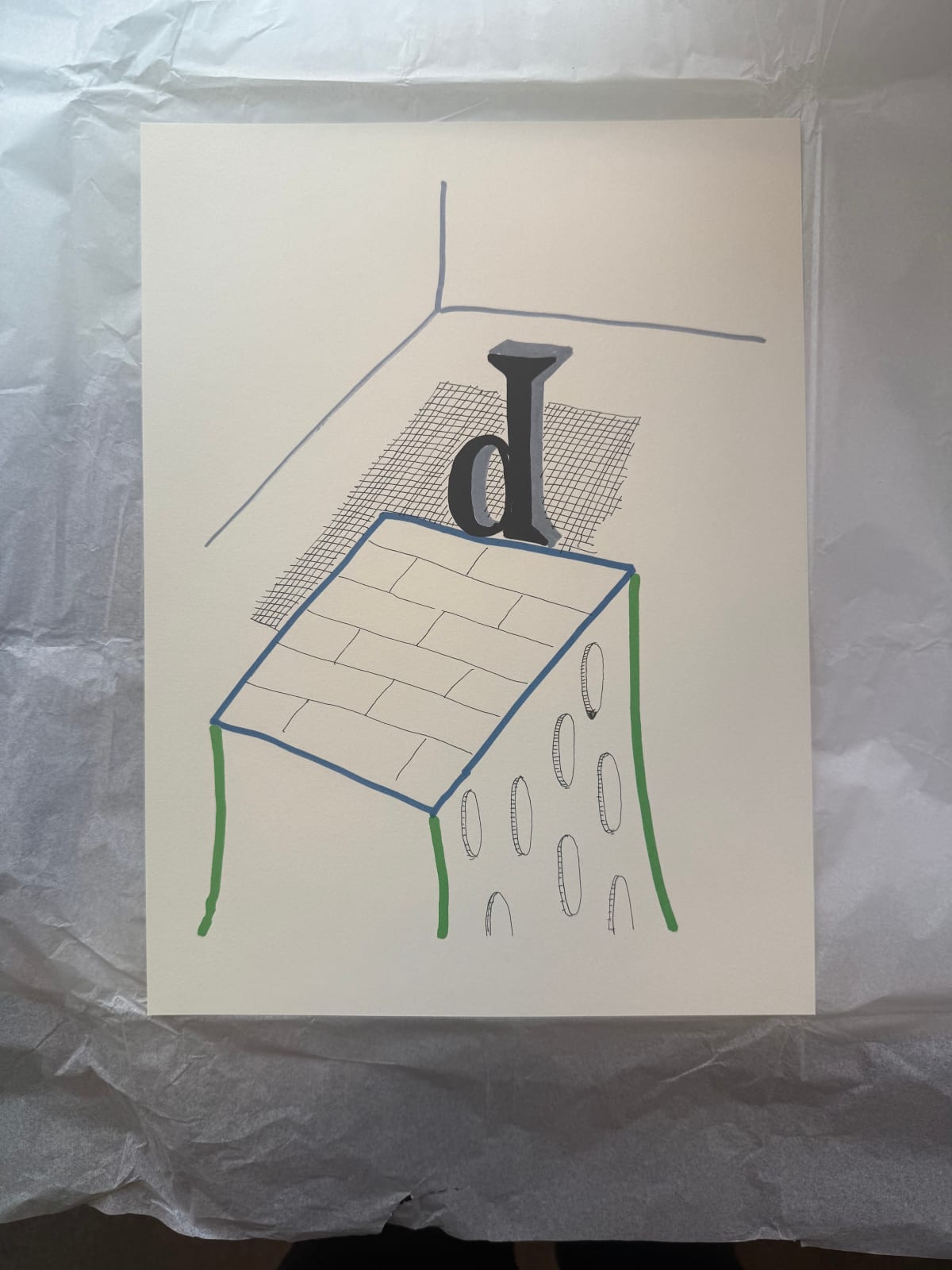 'D' from 'Hockney's Alphabet', 1991