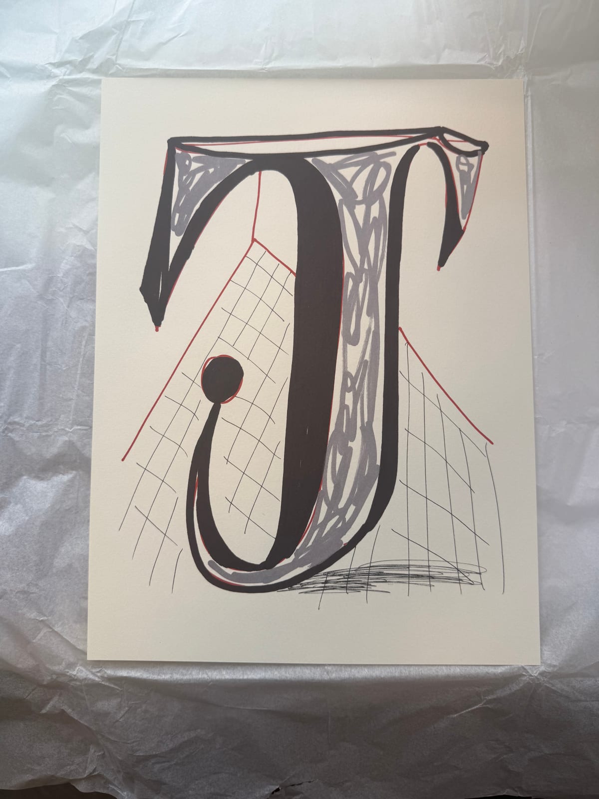 'J' from 'Hockney's Alphabet', 1991