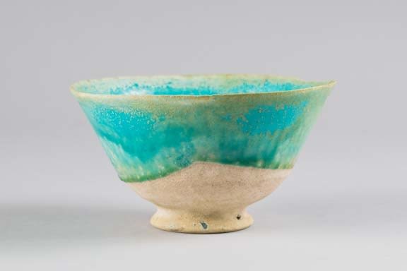 Turquoise Glazed Footed Bowl Turquoise Glazed Footed Bowl