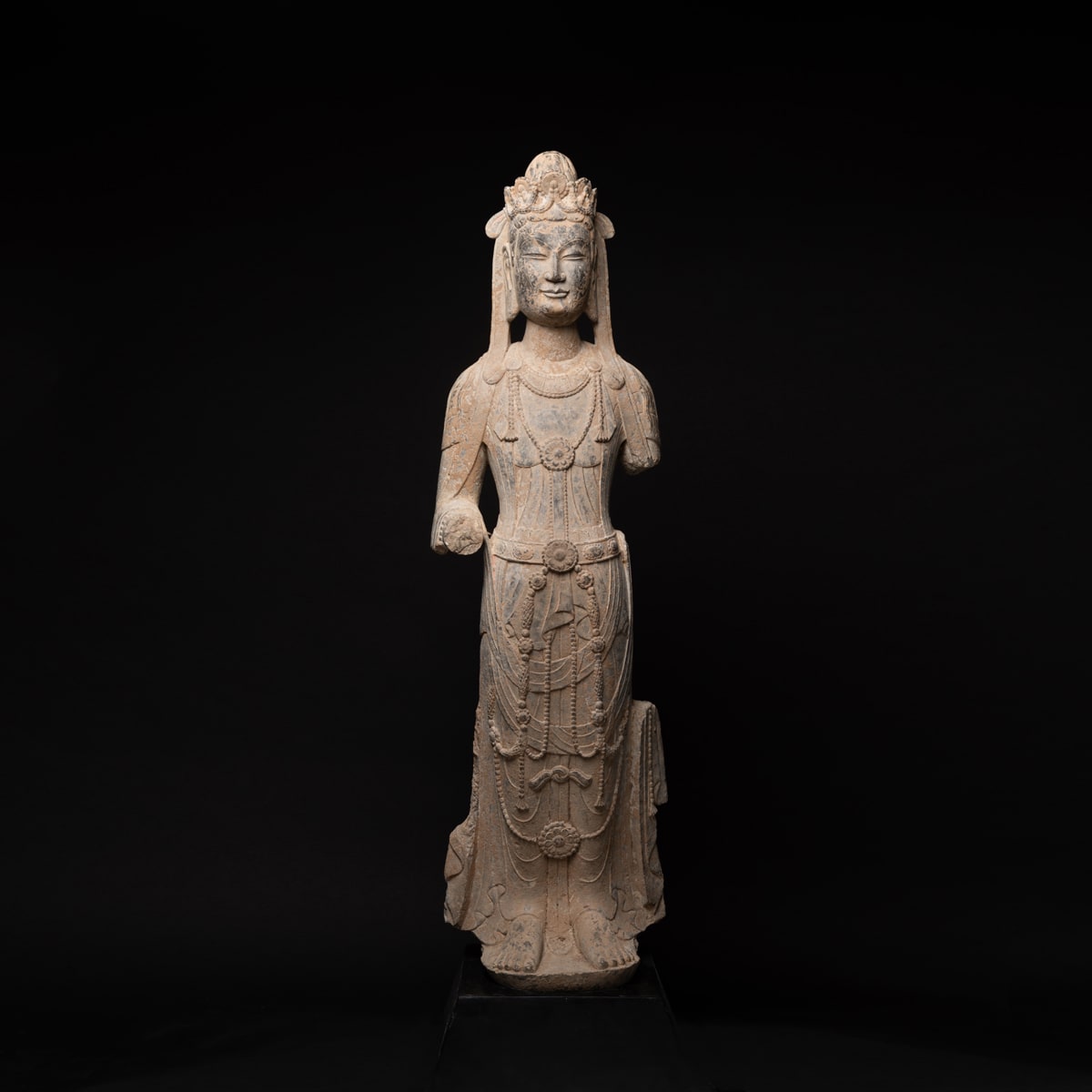 Northern Qi Stone Standing Bodhisattva, 550 CE - 577 CE | Barakat Gallery