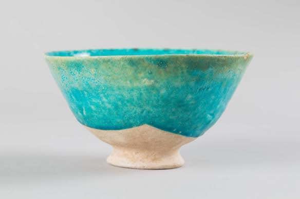 Turquoise Glazed Footed Bowl Turquoise Glazed Footed Bowl