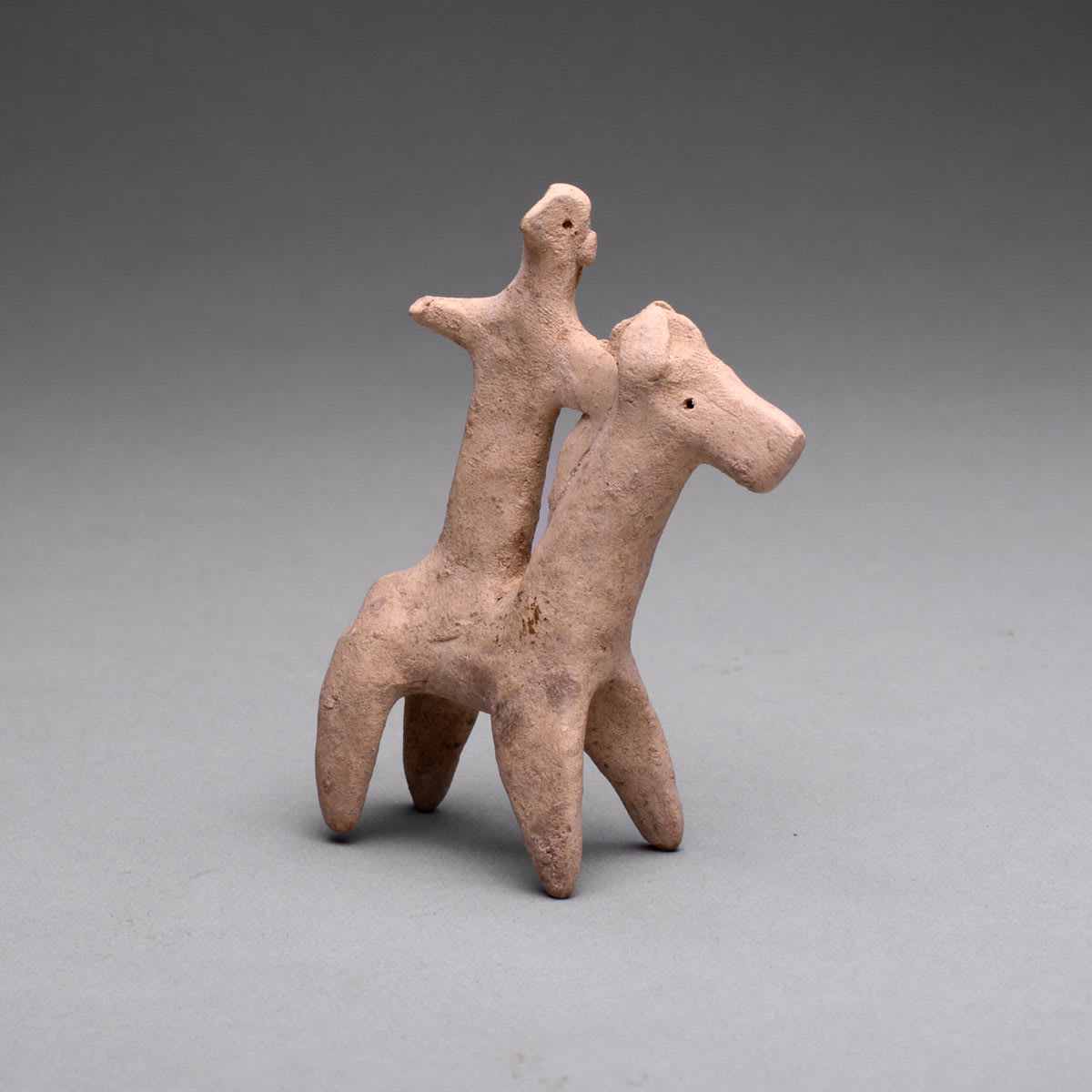 Syrio-Hittite Terracotta Sculpture of Horse and Rider, 2500