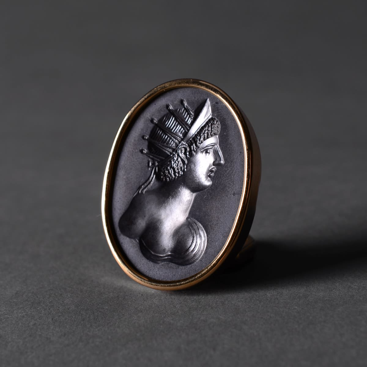 Hematite Intaglio depicting a Roman Empress 1700 CE 1900 CE Barakat Gallery