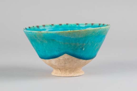 Turquoise Glazed Footed Bowl Turquoise Glazed Footed Bowl