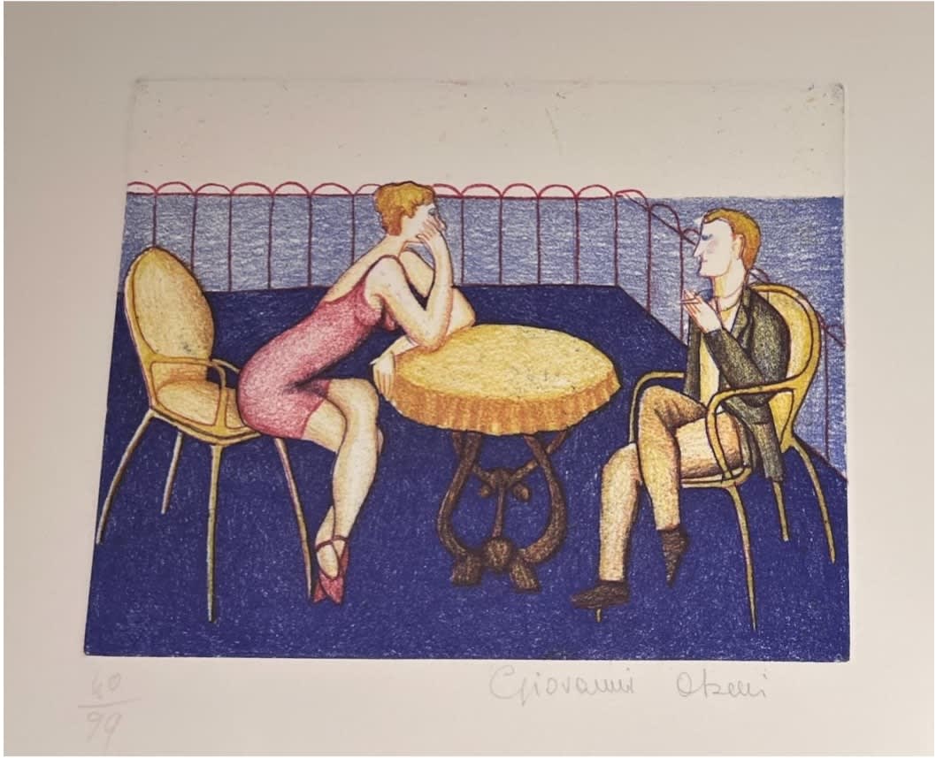 Man and woman at table