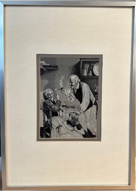 Elderly couple and child