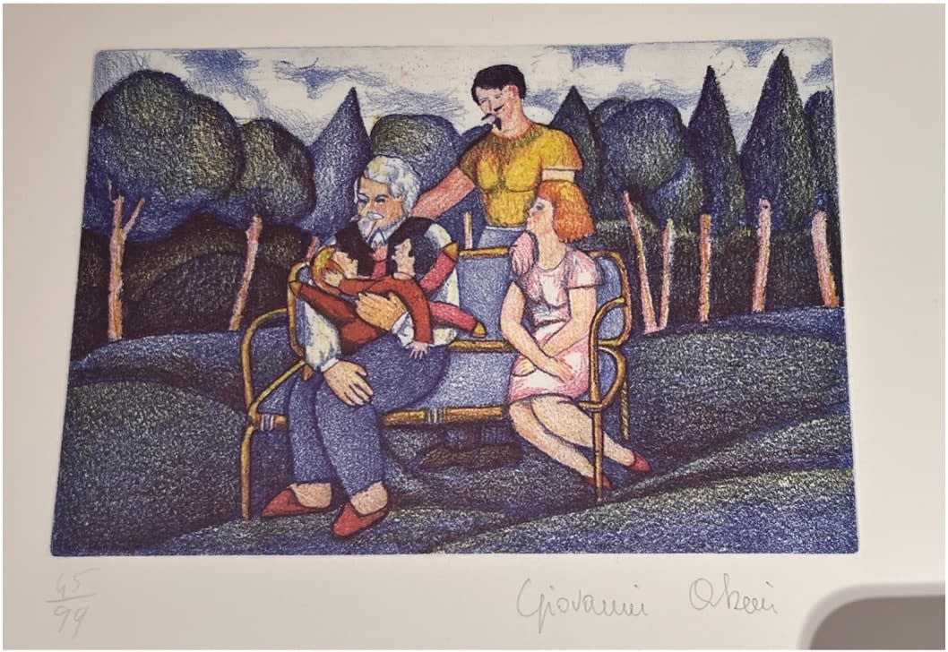 Family on bench